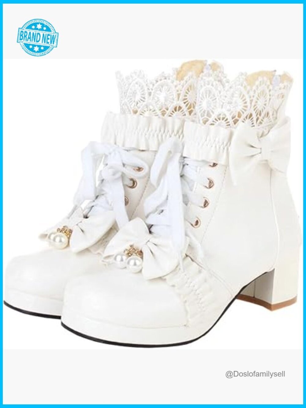Lace Up Chunky Heel Ankle Boots Cosplay Winter Booties Platform